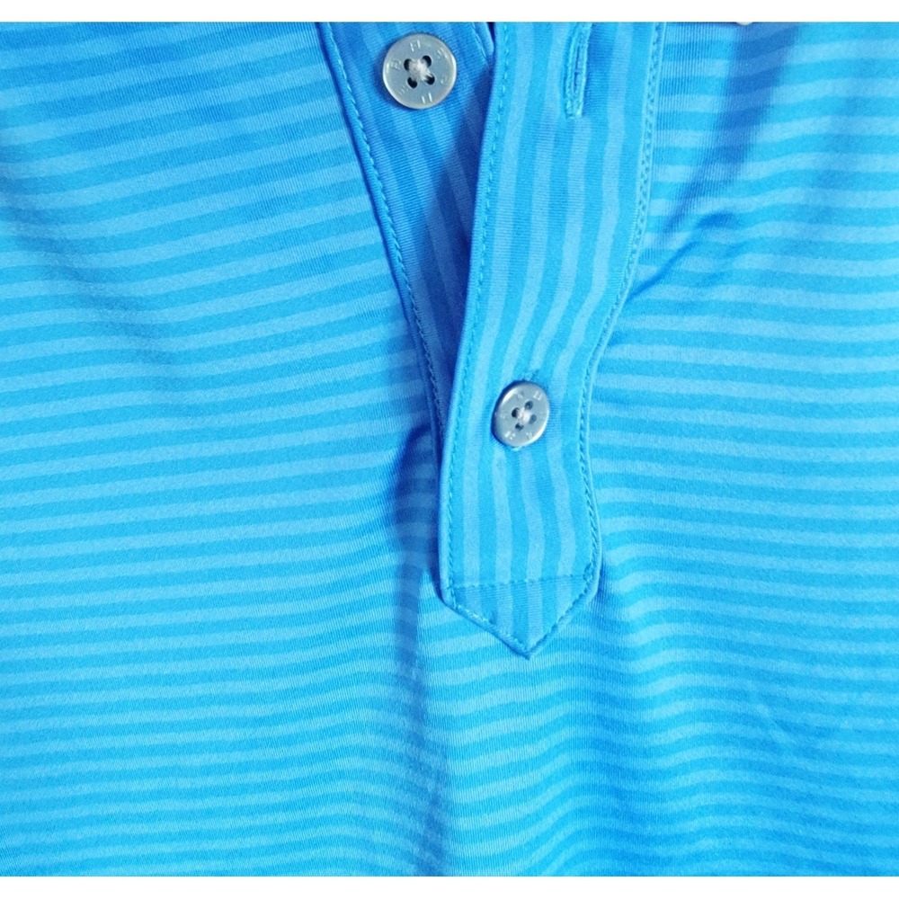 FootJoy Mens L Blue Striped Short Sleeve Golf‎ Polo Shirt Large FLCC Winged Foot - Picture 11 of 11